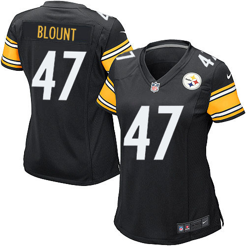 Women's Game Mel Blount Nike Jersey Black Home - #47 NFL Pittsburgh Steelers